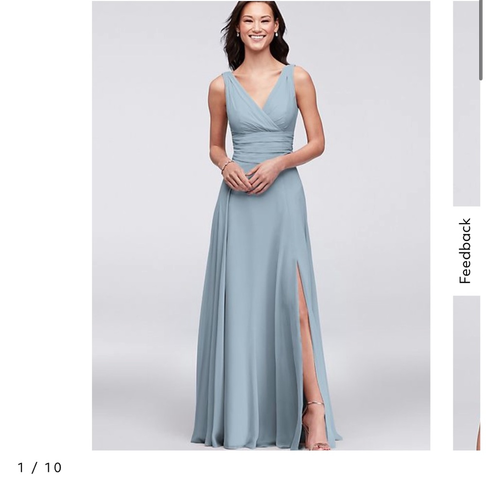 David’s bridal surplice tank long chiffon bridesmaid dress